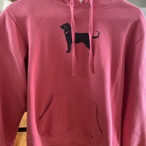 The Black Dog Pink Hoodie with Black Dog Graphic